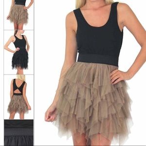 Cute ruffle layered tutu ballerina skirt dress